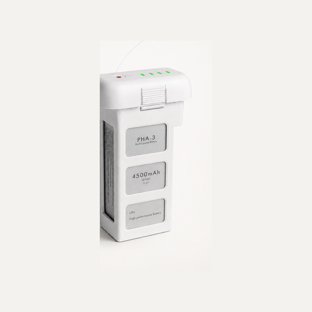 Third-party compatible 4500mAh 15.2V replacement battery for DJI Phantom 3. Studio product photo.